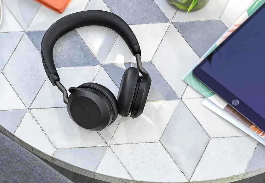 Jabra Evolve2 75 headset on desk